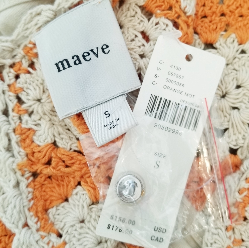 Maeve Anthropologie Sleeveless Crochet Knit Mini Dress Lined NWT Boho Summer - Picture 13 of 16